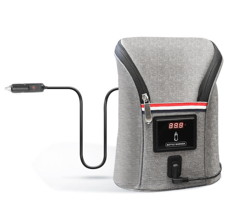 Chauffe-biberon portable USB pour voiture, maintien 40-45°C, écran numérique, chauffe en 15-20 min. Indispensable pour les trajets avec bébé.