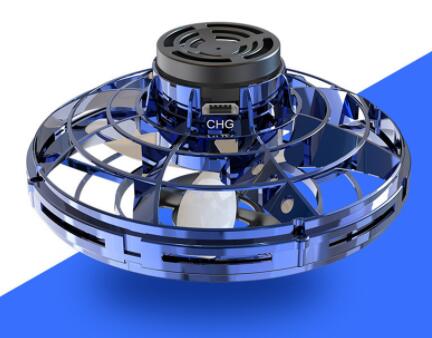 Drone volant gyroscopique à induction, contrôle par geste, rotations 360°, rechargeable. Idéal comme cadeau high-tech pour ados et adultes.