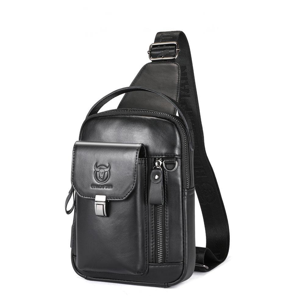 Sac bandoulière homme en véritable cuir de vachette pleine fleur. Design rétro élégant, robuste et pratique. Disponible en Noir, Marron et Café Jaune. Livraison rapide.