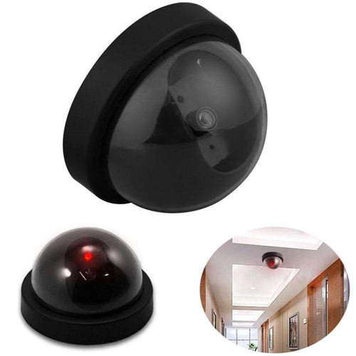 Caméra dôme factice avec LED rouge clignotante, design ultra-réaliste. Dissuadez les intrus à moindre coût. Installation rapide, intérieur & extérieur.