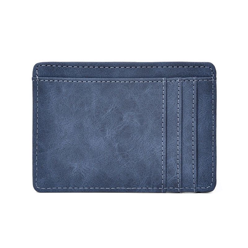 Portefeuille homme compact en PU, porte-cartes et porte-monnaie ultra-léger. Style Business Elite. Dispo en Noir, Bleu, Marron, Café.