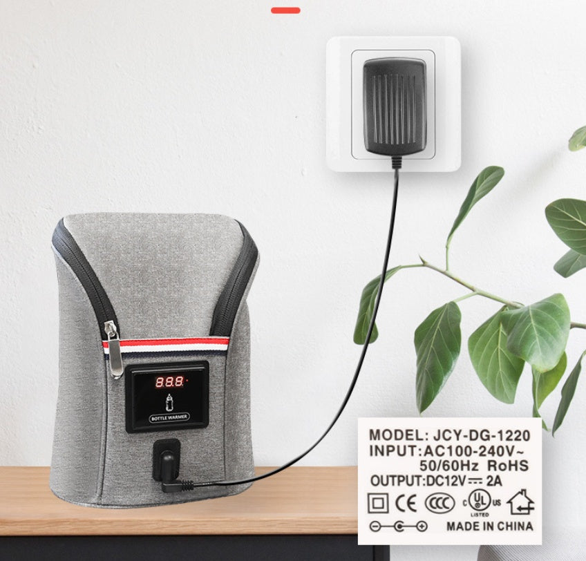 Chauffe-biberon portable USB pour voiture, maintien 40-45°C, écran numérique, chauffe en 15-20 min. Indispensable pour les trajets avec bébé.