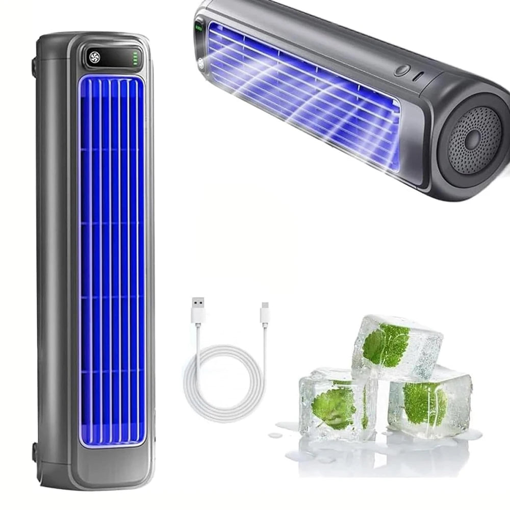 Restez au frais avec notre mini climatiseur portable USB 3-en-1, compact, silencieux et sans pale. Idéal pour bureau, chambre ou cuisine. Livraison rapide.