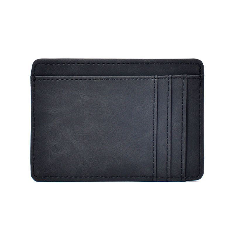 Portefeuille homme compact en PU, porte-cartes et porte-monnaie ultra-léger. Style Business Elite. Dispo en Noir, Bleu, Marron, Café.