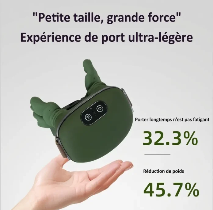 Masseur électrique cervical rechargeable USB, 3 niveaux d'intensité, minuterie intégrée. Détendez cou, nuque et épaules à domicile. Livraison rapide.