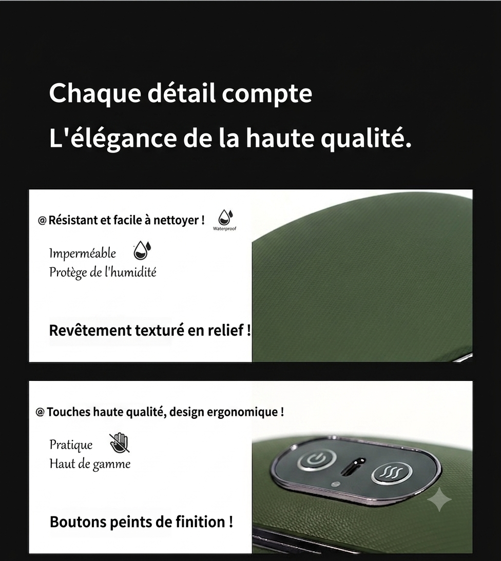 Masseur électrique cervical rechargeable USB, 3 niveaux d'intensité, minuterie intégrée. Détendez cou, nuque et épaules à domicile. Livraison rapide.