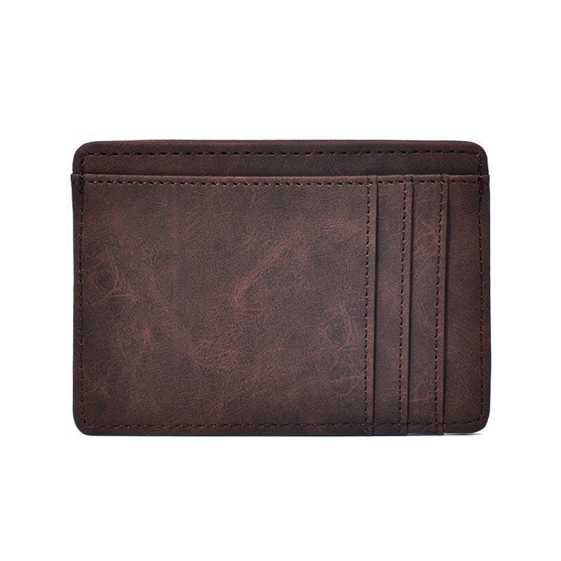 Portefeuille homme compact en PU, porte-cartes et porte-monnaie ultra-léger. Style Business Elite. Dispo en Noir, Bleu, Marron, Café.
