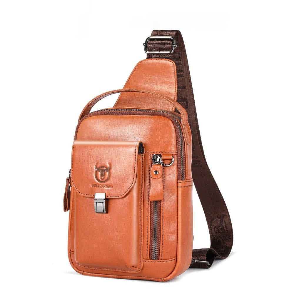 Sac bandoulière homme en véritable cuir de vachette pleine fleur. Design rétro élégant, robuste et pratique. Disponible en Noir, Marron et Café Jaune. Livraison rapide.