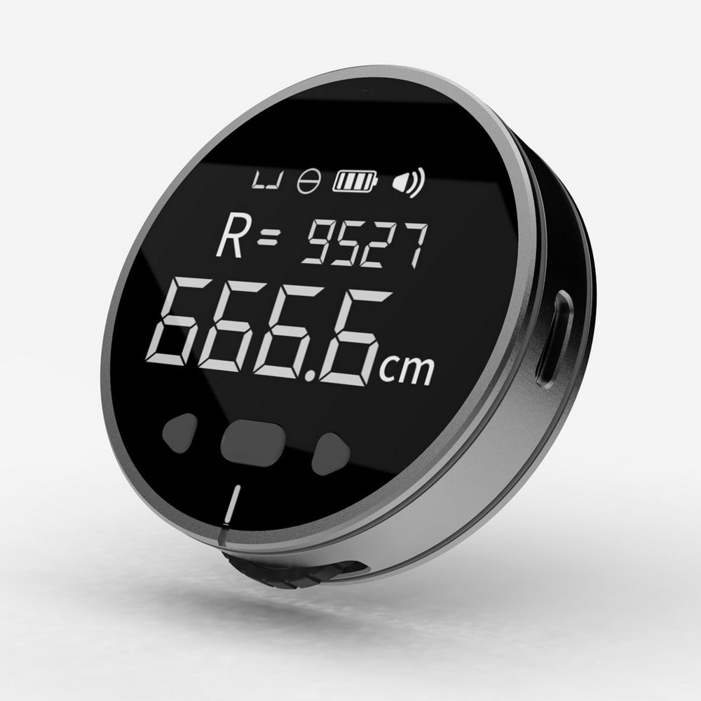 Mètre ruban numérique intelligent avec écran affichant la mesure en centimètres