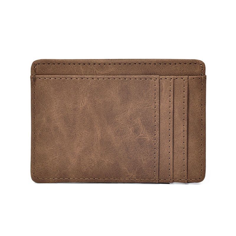 Portefeuille homme compact en PU, porte-cartes et porte-monnaie ultra-léger. Style Business Elite. Dispo en Noir, Bleu, Marron, Café.
