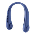Ventilateur tour de cou rechargeable USB, coloris bleu marine, vue de face